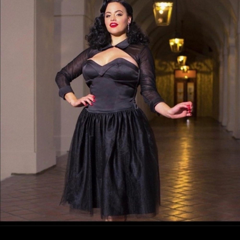 Pinup Girl Clothing Bernadette Dress And Bolero - Picture 2 of 5